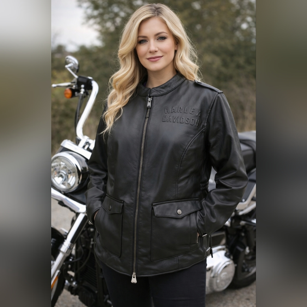 Harley-Davidson Women’s Leather Moto Jacket | Size 2XL | Brand New With Tags